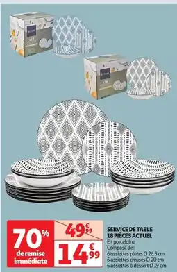 Auchan Supermarché Actuel - service de table 18 pieces offre