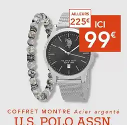 Trésor Bijoux Polo assn - coffret montre acier argente offre
