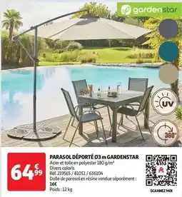 Auchan Gardenstar - parasol déporté ø3 m offre