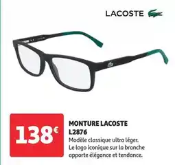 Auchan Lacoste - monture l2876 offre