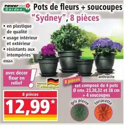 Norma Pots de fleurs + soucoupes offre