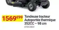 Oogarden Tondeuse tracteur autoportee thermique 352cc - 98 cm offre