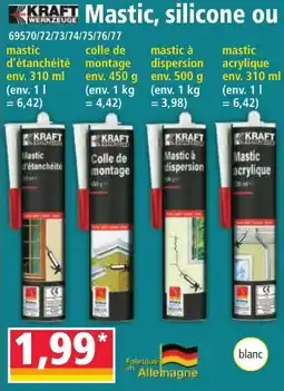 Norma KRAFT Mastic slicone ou colle offre