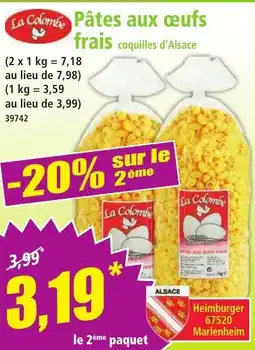 Norma Pâtes aux œufs frais offre