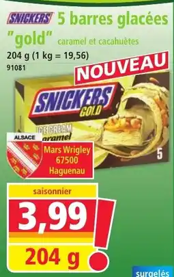 Norma SNICKERS 5 barres glacées gold offre