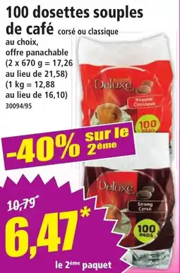 Norma 100 dosettes souples de café offre