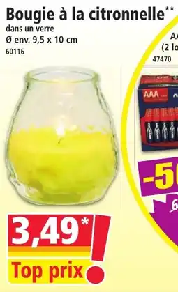 Norma Bougie à la citronnelle offre