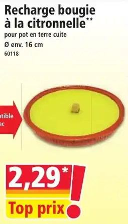Norma Recharge bougie à la citronnelle offre