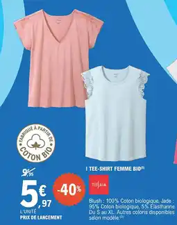 E.Leclerc TISSAIA Tee-shirt femme bio offre