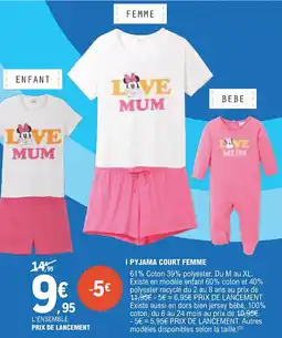 E.Leclerc TISSAIA Pyjama court femme offre