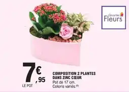 E.Leclerc Composition 2 plantes dans zinc cœur offre