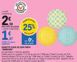 E.Leclerc "HOMESIDE" Assiette plate 26,5cm porto offre