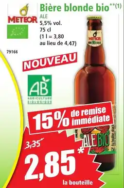 Norma METEOR Bière blonde bio offre