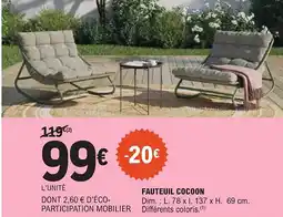 E.Leclerc Fauteuil cocoon offre
