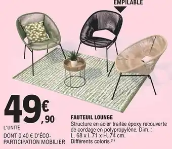 E.Leclerc Fauteuil lounge offre