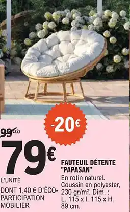 E.Leclerc Fauteuil détente "papasan" offre