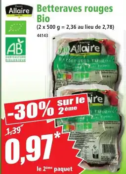 Norma Allaire Betteraves rouges Bio offre