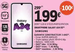 E.Leclerc SAMSUNG Smartphone galaxy a34 ee offre