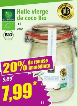 Norma BIO SONNE Huile vierge de coco bio offre