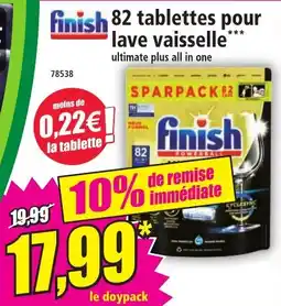 Norma Finish 82 tablettes pour lave vaisselle offre