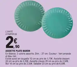 E.Leclerc Assiette plate badem offre