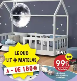 Maxi Bazar Lit cabane avec barrière offre