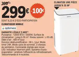 E.Leclerc OPTIMEA Climatiseur mobile offre