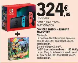 E.Leclerc Console switch + ring fit adventure offre
