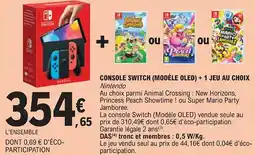 E.Leclerc Console switch (modèle oled) + 1 jeu au choix offre