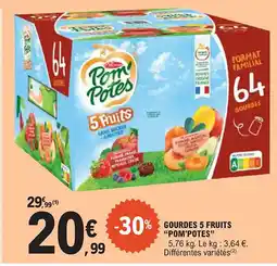 E.Leclerc "POM'POTES" Gourdes 5 fruits offre