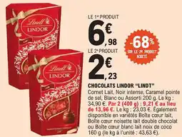E.Leclerc "LINDT" Chocolats lindor offre