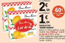 E.Leclerc "BONNE MAMAN" Tartelettes offre