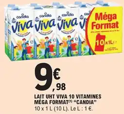 E.Leclerc "CANDIA" Lait uht viva 10 vitamines méga format offre