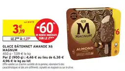 Intermarché Express Glace bâtonnet amande x6 magnum offre