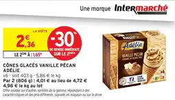 Intermarché Express Cônes glacés vanille pécan adélie offre