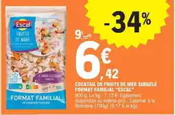 E.Leclerc "ESCAL" Cocktail de fruits de mer surgelé format familial offre