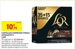 Intermarché Express Capsules espresso forza intensité 9 l'or offre