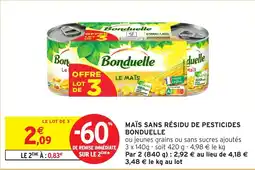 Intermarché Express Maïs sans résidu de pesticides bonduelle offre