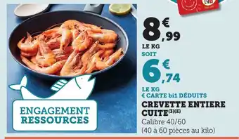 Maximarché Crevette entiere cuite offre