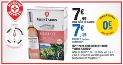 E.Leclerc "VIEUX CARION" Igp pays d'oc merlot rosé offre