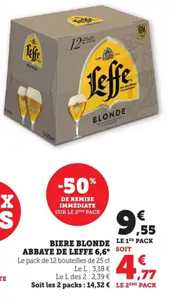 Maximarché Biere blonde abbaye de leffe 6,6° offre