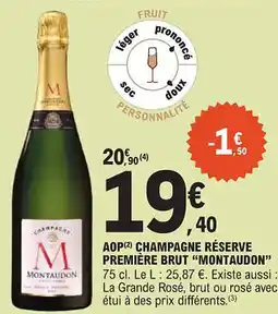 E.Leclerc "MONTAUDON" Aop champagne réserve première brut offre