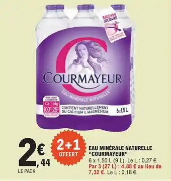 E.Leclerc "COURMAYEUR" Eau minérale naturelle offre
