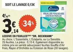 E.Leclerc "DR. BECKMANN" Lessive en feuilles offre