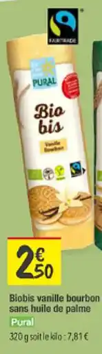 Les Comptoirs de la Bio PURAL Biobis vanille bourbon blé sans huile de palme offre