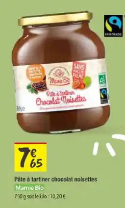 Les Comptoirs de la Bio MAMIE BIO Pâte à tartiner chocolat noisettes offre