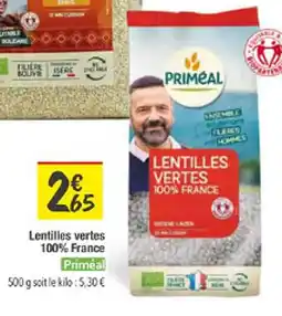 Les Comptoirs de la Bio PRIMEAL Lentilles vertes 100% France offre