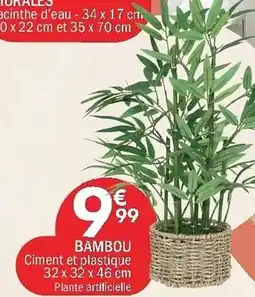La Foir'Fouille Bambou ciment et plastique 32 x 32 x 46 cm offre