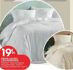 La Foir'Fouille Parure gaufrée litea microfibre polyester - dont une housse de couette 240 × 220 cm offre