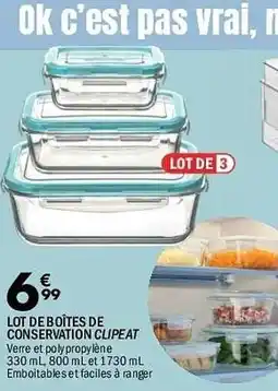 La Foir'Fouille Lot de boîtes de conservation clipeat offre